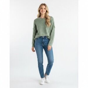 Madewell Cable Havener Alpaca Wool Sweater XS Sage NWT Cabincore Preppy Knit